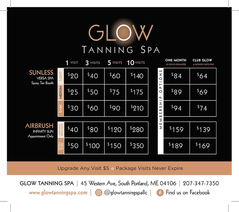 Sunless Packages United States GLOW Tanning Spa